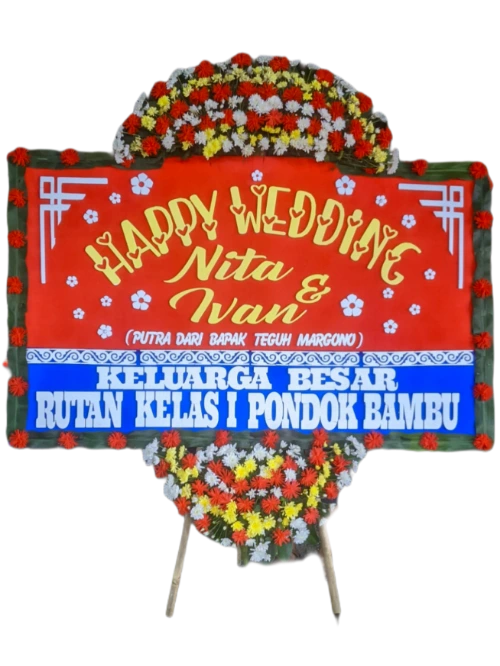 Bunga Papan Happy Wedding
